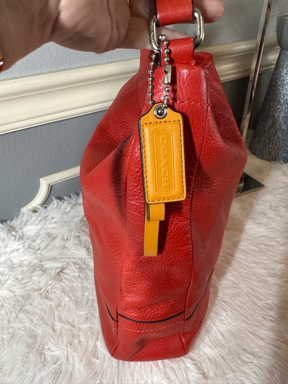 Coach Red Leather Shoulder Hobo with crossbody option F23293 - Picture 4 of 13